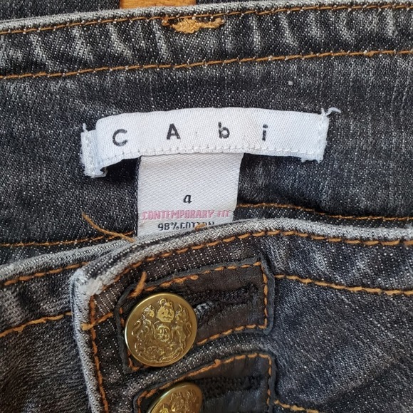 CABI women's jeans, button pockets, size 4,, wide leg - Picture 4 of 13
